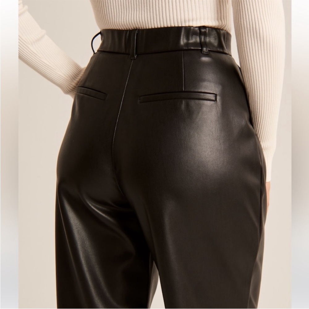 Abercrombie | Black Leather Women’s Wide Leg Pants - Picture 4 of 6